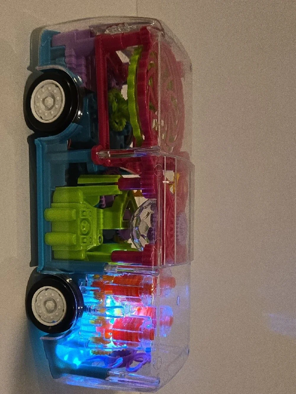 Transparent 3D Bus Toy Mechanical Bus Sound and Light Toy for 2-5 Years Kids - Picture 7 of 8